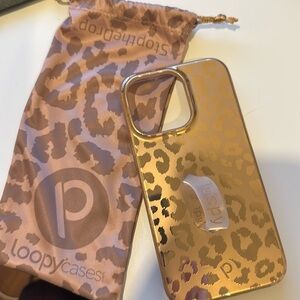 Gold leopard loopy case for iPhone 13 Pro